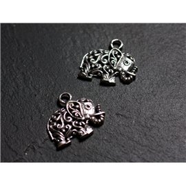 1Stk - Charm-Anhänger Silber 925 Elefant 19mm - 4558550086624 