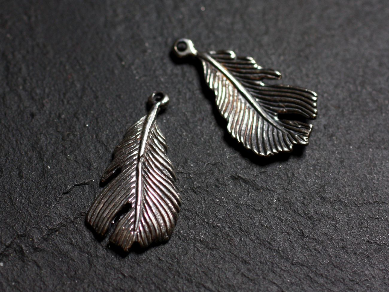 1pc - Breloque Pendentif Argent 925 Plume 23mm - 4558550086631 
