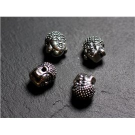 1Stk - Massives Silber Perle 925 Buddha 12mm - 4558550086426 