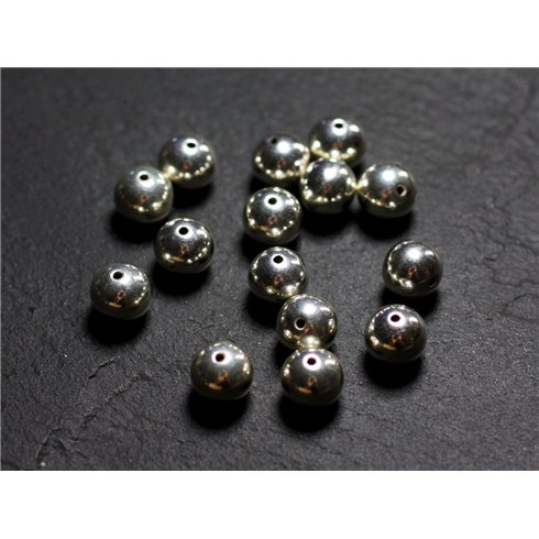 2pc - Perles Argent massif 925 Rondes Boules 7mm - 4558550086433 