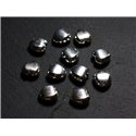 2pc - Perles Argent massif 925 Coeurs Facettés 9mm - 4558550086457 