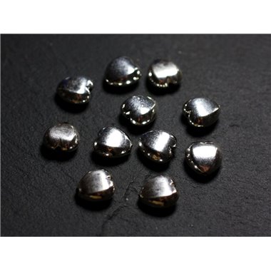 2pc - Perles Argent massif 925 Coeurs Facettés 9mm - 4558550086457 