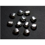 2pc - Perles Argent massif 925 Coeurs Facettés 9mm - 4558550086457 