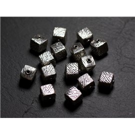 1pc - Sterling silver 925 Bead Zebra Cube 9mm - 4558550086464 