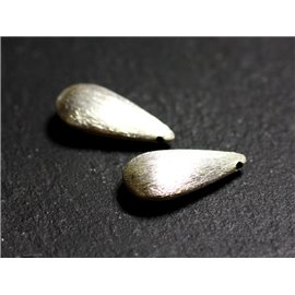 1pc - Perle Argent massif 925 brossé sablé givré Goutte 18mm - 4558550086471 1pc - Perle Argent massif 925 brossé sablé givré Goutte 18mm - 4558550086471