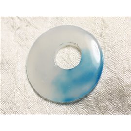 Anhänger Halbedelstein - Achat Blau Türkis Donut 44mm N22 - 4558550086129 