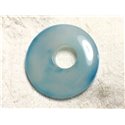 Pendentif Pierre semi précieuse - Agate Bleu Turquoise Donut 45mm N28 -  4558550086167 