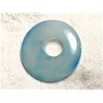 Pendentif Pierre semi précieuse - Agate Bleu Turquoise Donut 45mm N28 -  4558550086167 