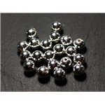 6pc - Perles Argent 925 Boules 4mm - 4558550018793