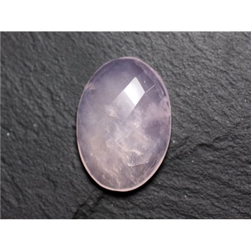 Cabochon Pierre - Quartz Rose Facetté Ovale 28x20mm N12 -  4558550086334 