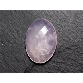 Cabochon Stone - Faceted Rose Quartz Oval 28x20mm N12 - 4558550086334 