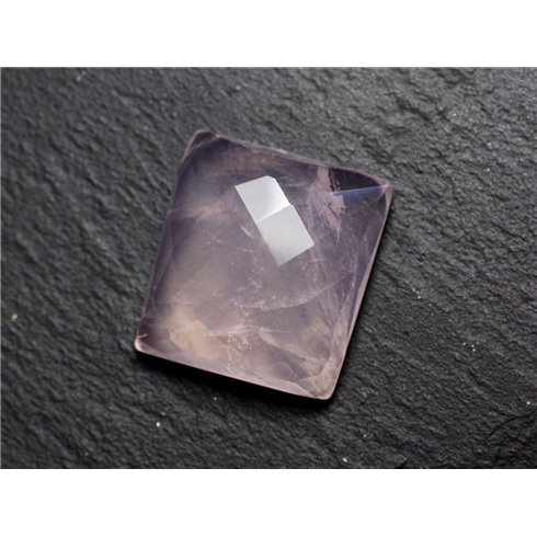 Cabochon Pierre - Quartz Rose Facetté Rectangle 23x20mm N2 -  4558550086235 