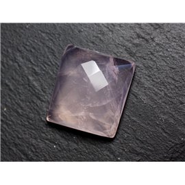 Piedra cabujón - Rectángulo de cuarzo rosa facetado 23x20 mm N2 - 4558550086235 