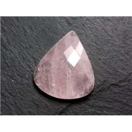 Pietra Cabochon - Sfaccettato Quarzo Rosa Goccia 29x24mm N8 - 4558550086297 