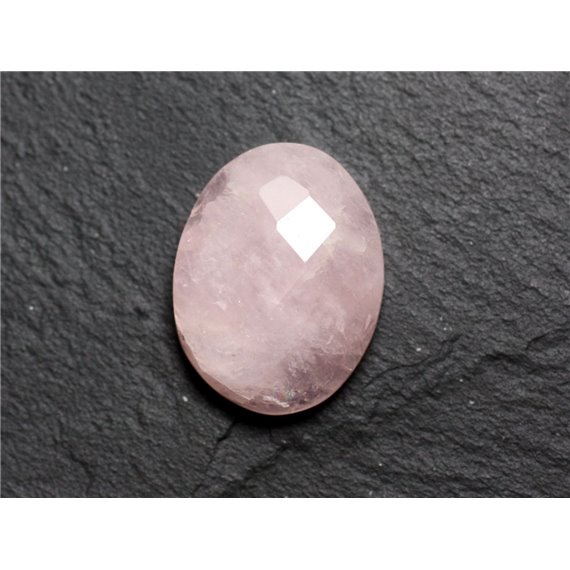 Cabochon Pierre - Quartz Rose Facetté Ovale 20x11mm N9 -  4558550086303 