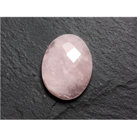 Cabochon Stone - Faceted Rose Quartz Oval 20x11mm N9 - 4558550086303 