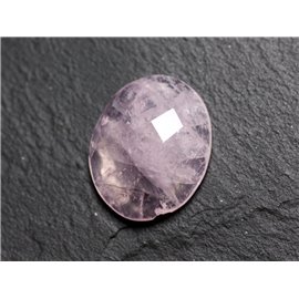 Cabochon Pierre - Quartz Rose Facetté Ovale 21x12mm N10 -  4558550086310 