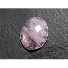 Cabochon Stone - Faceted Rose Quartz Oval 21x12mm N10 - 4558550086310 