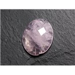 Cabochon Pierre - Quartz Rose Facetté Ovale 21x12mm N10 -  4558550086310 