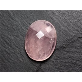 Cabochon Pierre - Quartz Rose Facetté Ovale 27x21mm N11 -  4558550086327 