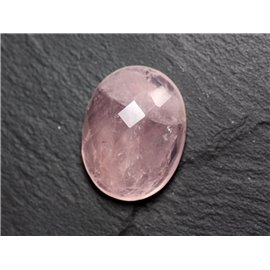 Cabochon Stone - Faceted Rose Quartz Oval 27x21mm N11 - 4558550086327 