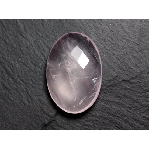 Cabochon Pierre - Quartz Rose Facetté Ovale 34x24mm N15 -  4558550086365 