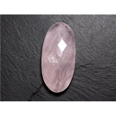 Cabochon Pierre - Quartz Rose Facetté Ovale 48x23mm N16 -  4558550086372 