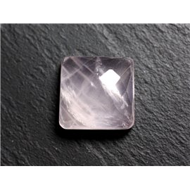 Piedra cabujón - Cuarzo rosa facetado cuadrado 17 mm N1 - 4558550086228 