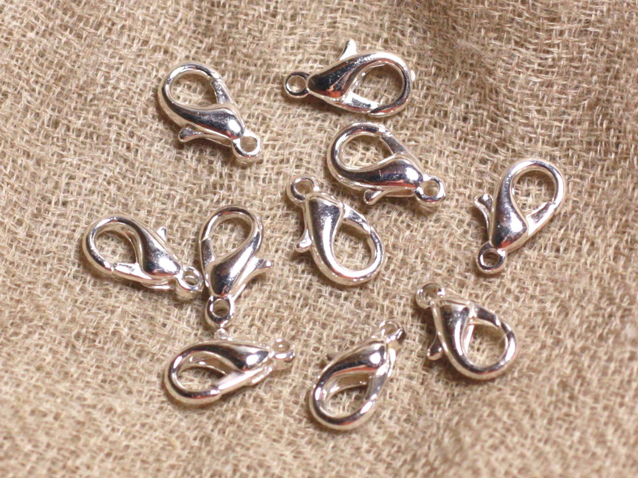 100pc - Fermoirs Mousquetons Métal Argenté Qualité 12mm   4558550016690 