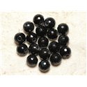 2pc - Perles de Pierre Perçage 2.5mm - Obsidienne Boules Facettées 10mm -  4558550012166 