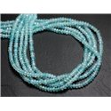 30pc - Perles de Pierre - Jade Rondelles Facettées 4x2mm Bleu Ciel Turquoise - 4558550084415 