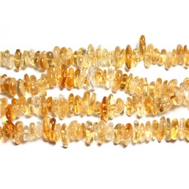 10pc - Perles Pierre Citrine Chips Palets Rondelles 10-14mm blanc jaune orange - 4558550084446