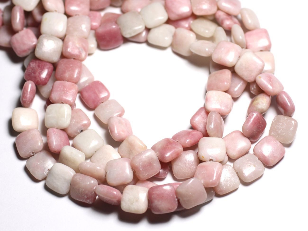 4pc - Perles de Pierre - Opale Rose Carrés 12mm -  4558550084583 