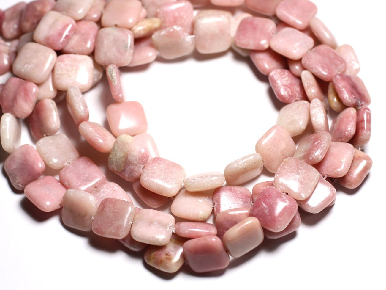 4pc - Perles de Pierre - Opale Rose Carrés 14mm -  4558550084590 