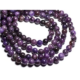 4pc - Perline di pietra - Sfere di lepidolite viola 10mm - 4558550084613 