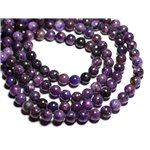 4pc - Perles de Pierre - Lépidolite Violette Boules 10mm -  4558550084613 