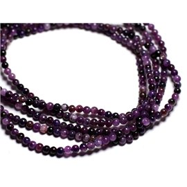 20pz - Perline di pietra - Sfere di lepidolite 4mm Purple Mauve - 4558550084620