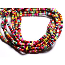 80pc - Perline sintetiche turchesi 4x2mm Rondelles Multicolour - 4558550084705 