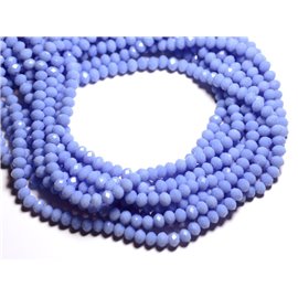 Hilo 39cm aprox 90pc - Cuentas de vidrio opaco - Arandelas facetadas 6x4.5mm Azul Malva Lavanda Pastel - 4558550084927 