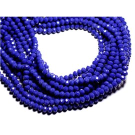 Thread 39cm approx 90pc - Opaque Glass Beads - Faceted Washers 6x4.5mm Night Blue - 4558550084934 