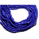 Fil 39cm 90pc env - Perles Verre opaque - Rondelles Facettées 6x4.5mm Bleu Nuit - 4558550084934 