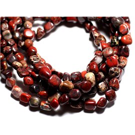 10pc - Stone Beads - Red Jasper Poppy Nuggets 7-10mm - 4558550085504 