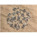 10pc - Breloques Pendentifs Métal Argenté Rhodium Clef Celtique 21mm -  4558550012302 