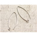 1 Paire - Crochets Argent 925 Boucles d'Oreilles 28mm   4558550003539 