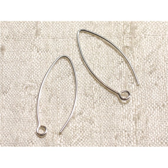 1 Paire - Crochets Argent 925 Boucles d'Oreilles 28mm   4558550003539 