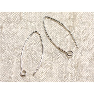 1 Paire - Crochets Argent 925 Boucles d'Oreilles 28mm   4558550003539 