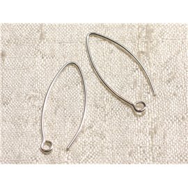 1 Pair - 925 Silver Hooks 28mm Earrings 4558550003539 