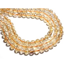 2pc - Perles Pierre Citrine Boules 10mm jaune clair transparent - 4558550084491