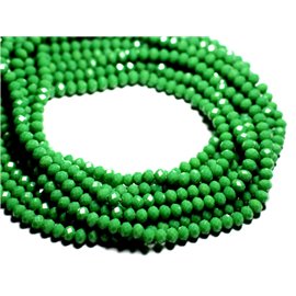 Hilo 39cm aprox 90pc - Cuentas de vidrio opaco - Rondelles facetadas 6x4.5mm Verde - 4558550084880 