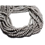 Fil 39cm 90pc env - Perles Verre opaque - Rondelles Facettées 6x4.5mm Gris clair - 4558550084873 